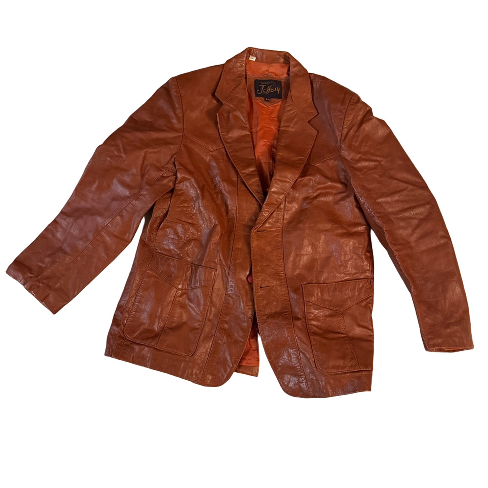 Genuine Leather Jacket Rust in color fully lined Quality Jeffery Size‎ 44
